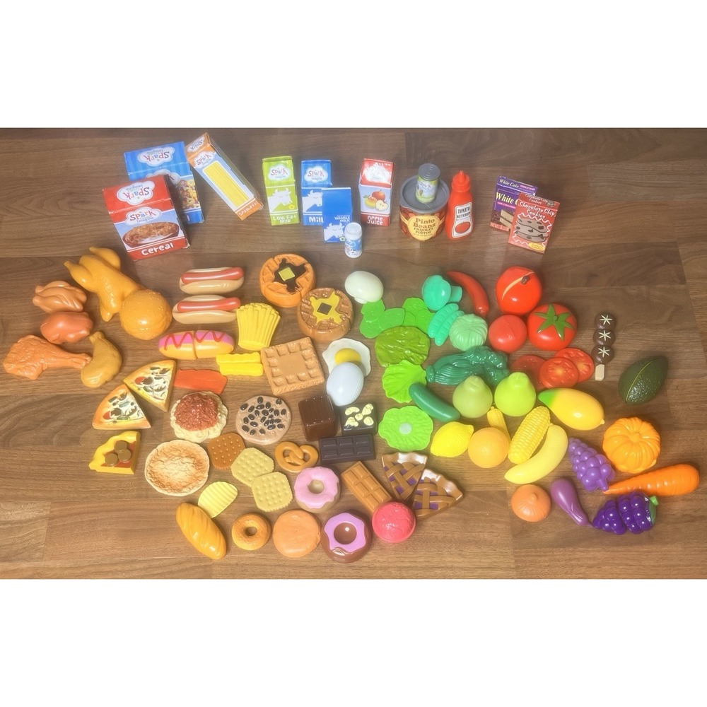 Pretend Kids Play Food Assortment Lot Over 70 Pieces